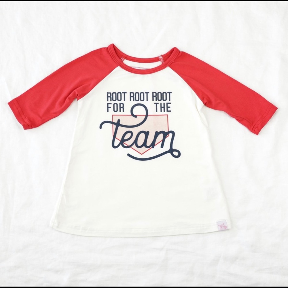 SweetHoney Red Raglan 3/4 Sleeve Tee Size 12 NWT - Picture 2 of 2